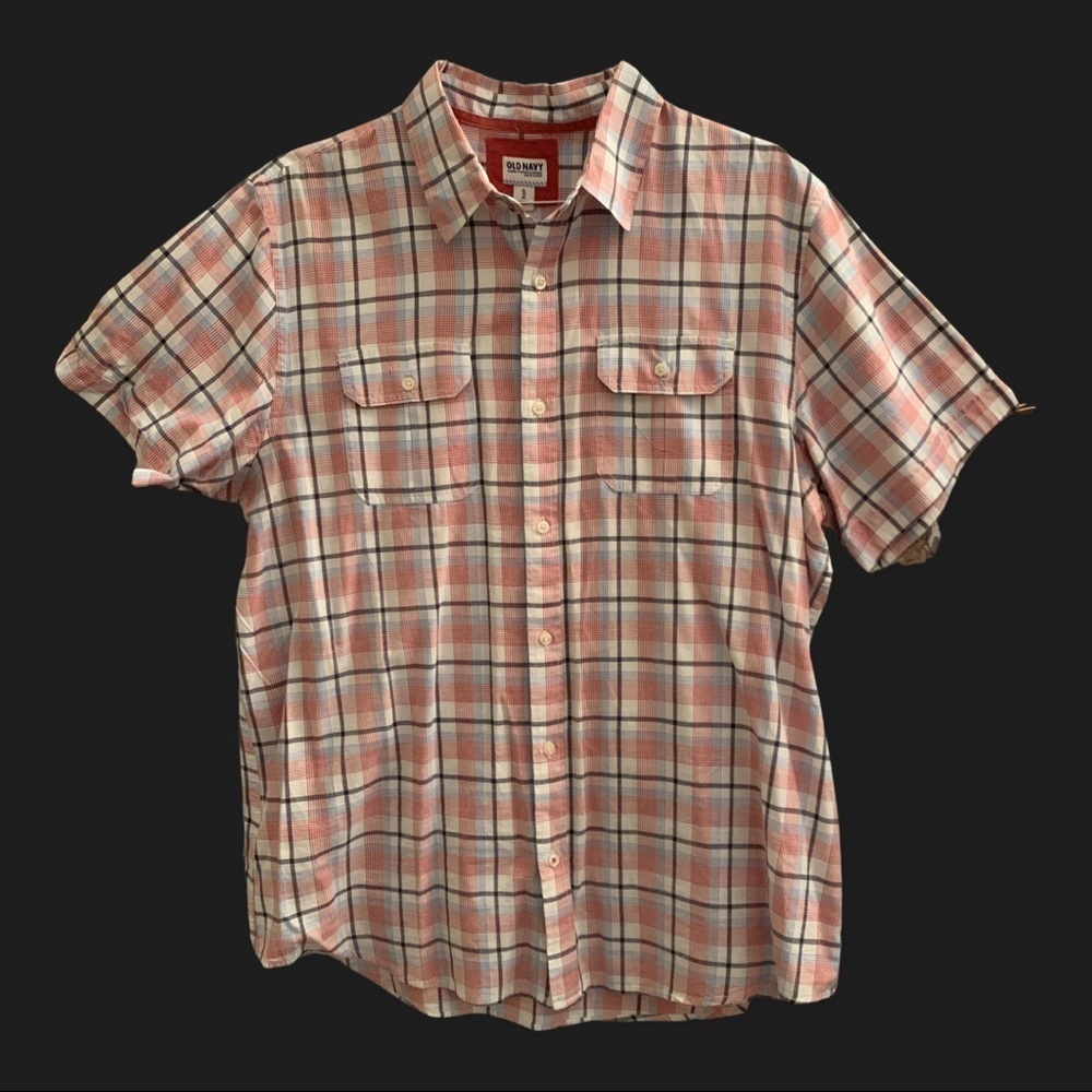 Men’s Old Navy Checkered Shortsleeved Lightweight Cotton Classic Fit Shirt XL - Picture 4 of 4
